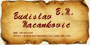 Budislav Macanković vizit kartica